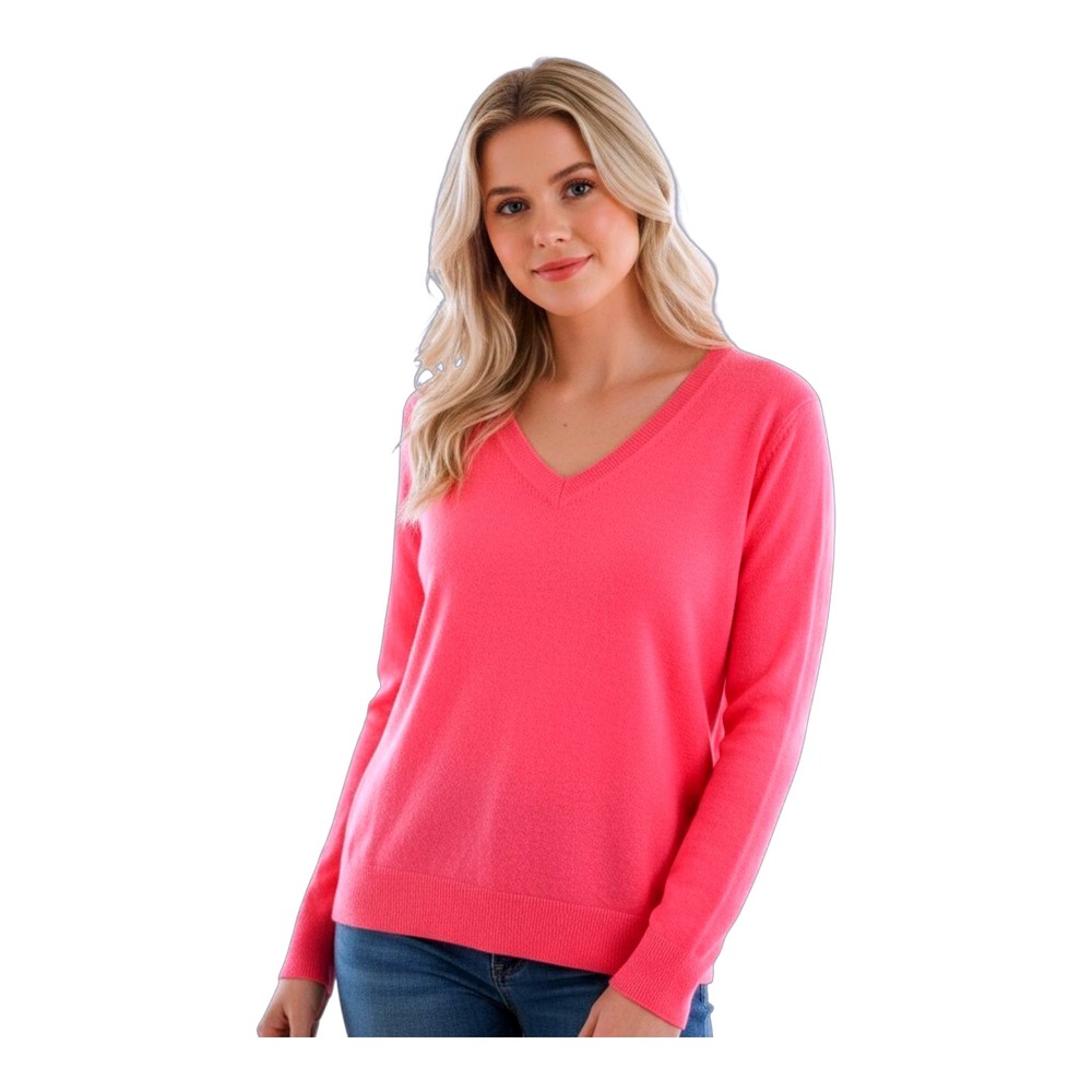 Croft & Barrow Women's Neck Long Sleeve Sweater Coral Pink Size L 100% Acrylic
